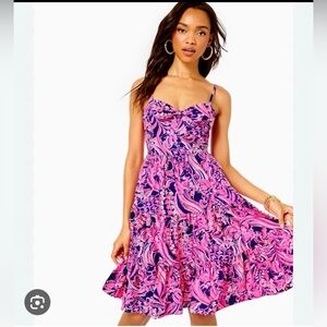 Lilly Pulitzer Adalia Knee Length Cotton Dress Size 16 NWT